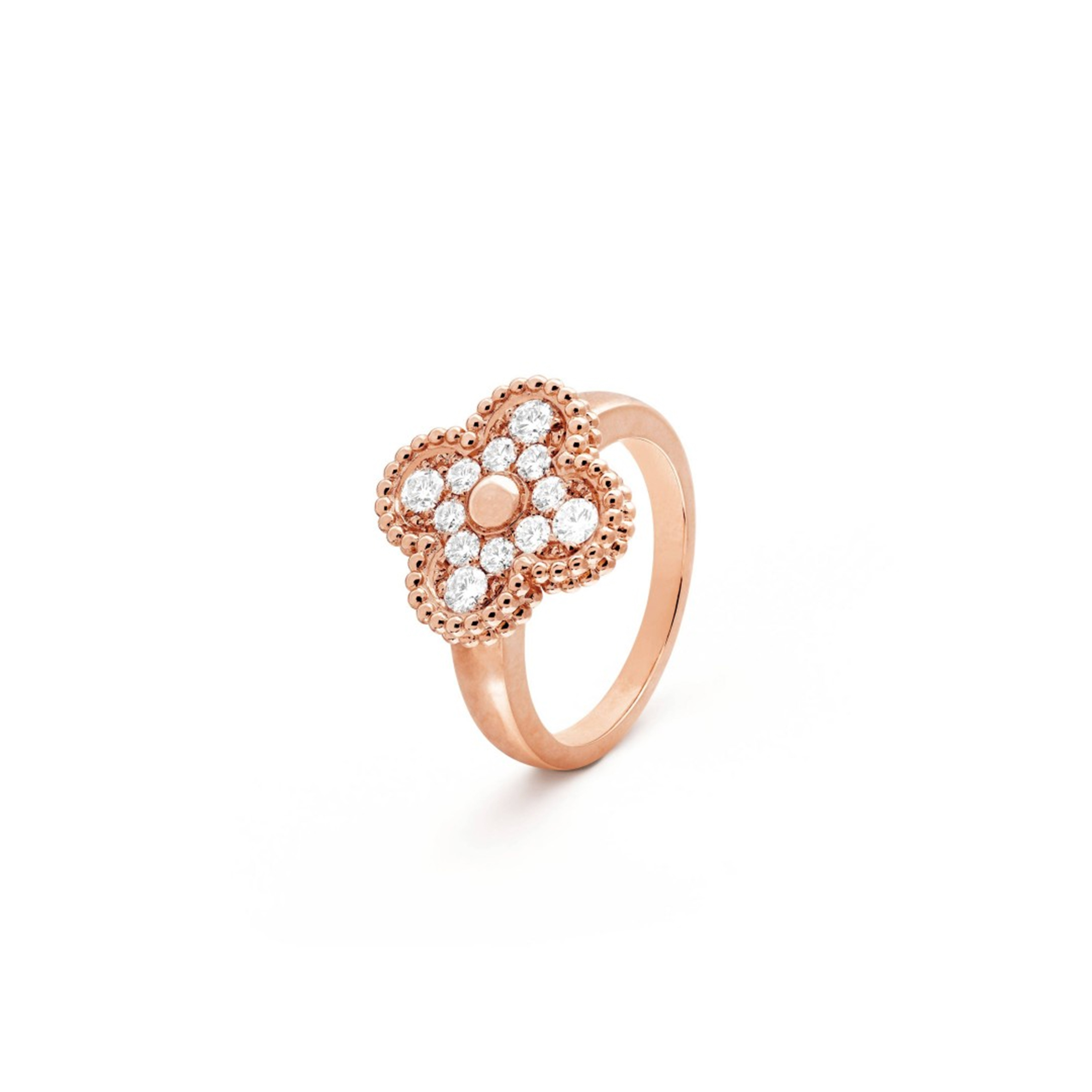 VAN CLEEF ARPELS VINTAGE ALHAMBRA RING - ROSE GOLD, DIAMOND  VCARP2R400